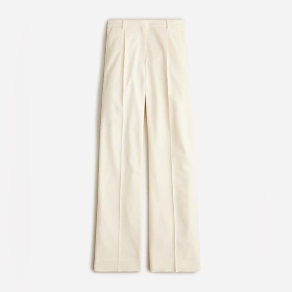 J. Crew Tall wide leg essential pant in city twill BZ292 T2 2 Ivory - Picture 3 of 6